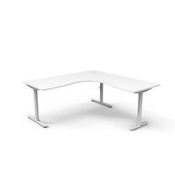 Halo Static Corner Workstation 1800/1800W x 750D x 730mmH White/White