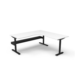 Halo Static Corner Workstation + Tray 1800/1800W x 750D x 730mmH White/Black