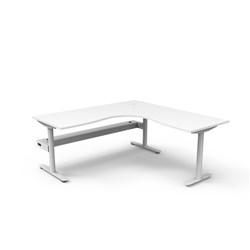 Halo Static Corner Workstation + Tray 1800/1800W x 750D x 730mmH White/White