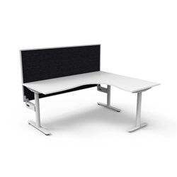 Halo Static Corner Workstation + Screen 1800/1500W x 1330mmH White/Wht