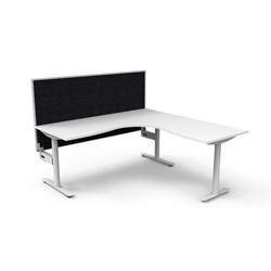 Halo Static Corner Workstation + Screen 1800/1800W x 1330mmH White/Wht