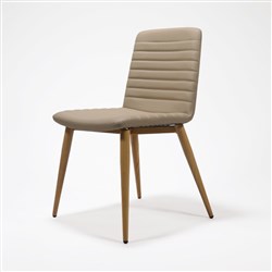 Pixel 4 Leg Visitor Chair Ash Legs Almond PU Leather Seat