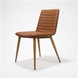 Pixel 4 Leg Visitor Chair Ash Legs Amber PU Leather Seat