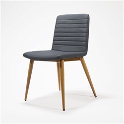 Pixel 4 Leg Visitor Chair Ash Legs French Navy PU Leather Seat