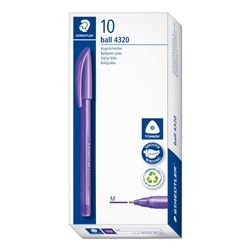 Staedtler 432 Stick Triangular Ballpoint Pen Medium 1.0mm Violet Box of 10