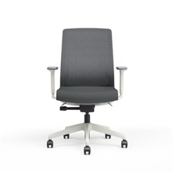 Harlow Synchro Office Chair Mesh Back with Lumbar Support With Arms Grey White