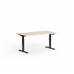 Klass Elec Height Adjust Desk Scallop Top 1800W x 750D x 620-1270mmH Maple/Black