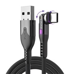 Statik PowerPivot USB-A To USB-C Cable 1 Metre Braided Black