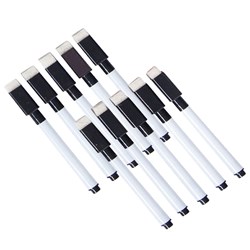 Visionchart Whiteboard Markers With Eraser Tip Black Pack Of 10