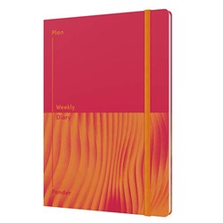 Jumble & Co Plan And Ponder Undated Diary A5 Week To View Red
