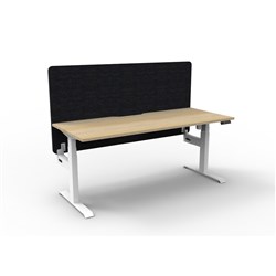 Boost Light Desk Height Adjustable + Black Eco Screen 1200W x 750D Oak/White