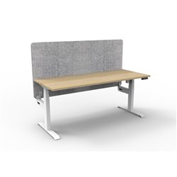 Boost Light Desk Height Adjustable + Grey Eco Screen 1500W x 750D Oak/White