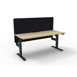 Boost Light Desk Height Adjustable + Black Eco Screen 1800W x 750D Oak/Black