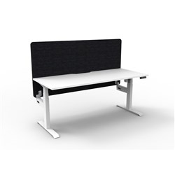 Boost Light Desk Height Adjustable + Black Eco Screen 1800W x 750D White/White