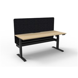 Boost Light Desk Height Adjustable + Black Eco Screen + CT 1500W x 750D Oak/Black