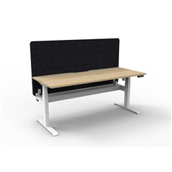 Boost Light Desk Height Adjustable + Black Eco Screen + CT 1500W x 750D Oak/White