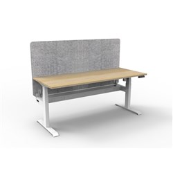 Boost Light Desk Height Adjustable + Grey Eco Screen + CT 1500W x 750D Oak/White