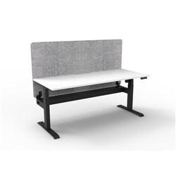 Boost Light Desk Height Adjustable + Grey Eco Screen + CT 1500W x 750D White/Black