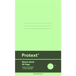 Protext Memo Book Poly Cover 165 x 100mm 8mm Ruled 80 Page Assorted Pack Of 20