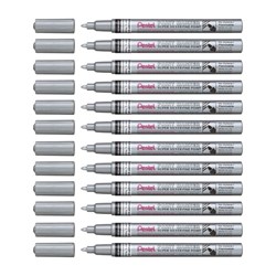 Pentel Paint Marker Fine Bullet 2.9mm Silver Box Of 12