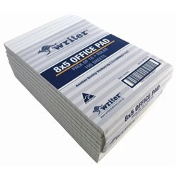 Writer Bank Office Pad 200 x 125mm 100 Sheet Ruled White Pack Of 10