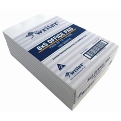 Writer Bank Office Pad 200 x 125mm 100 Sheet Plain White Pack Of 10