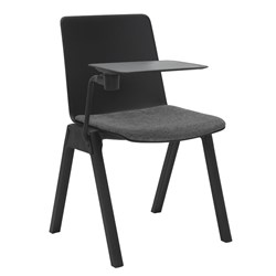 Academy Stacking Chair Polypropylene Black + Tablet Arm + Black Seat Pad