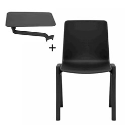 Academy Stacking Chair Polypropylene Black + Tablet Arm
