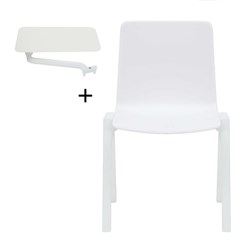 Academy Stacking Chair Polypropylene White + Tablet Arm