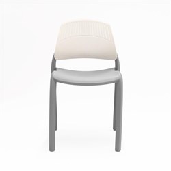Flexi Stacking Chair Polypropylene White Back Grey Seat