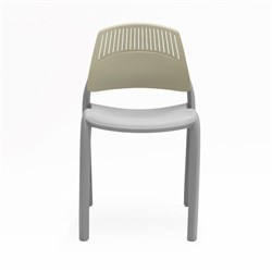 Flexi Stacking Chair Polypropylene Green Back Grey Seat