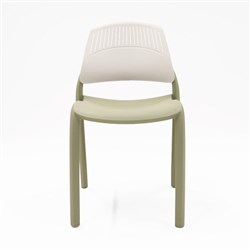 Flexi Stacking Chair Polypropylene White Back Green Seat