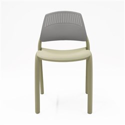 Flexi Stacking Chair Polypropylene Grey Back Green Seat