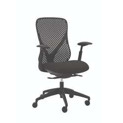 Buro Axon Office Chair With Arms Black Fabric Seat and Mesh Back