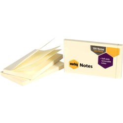 Marbig Repositionable Notes 75x125mm Yellow 100 Sheets Pack Of 12