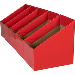 Marbig Book Boxes Large 17wx25dx27h cm Red Pack Of 5