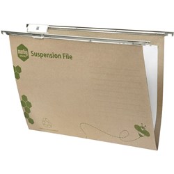Marbig Enviro Suspension Files Foolscap With Tabs & Inserts Green Pack Of 10