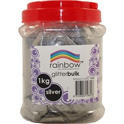 Rainbow Glitter Bulk 1Kg Jar Silver