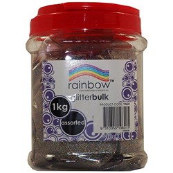 Rainbow Glitter Bulk 1Kg Jar Assorted