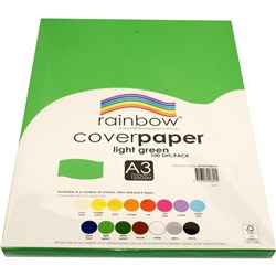 Rainbow Cover Paper A3 125gsm Light Green 100 Sheets