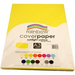 Rainbow Cover Paper A3 125gsm Sunlight Yellow 100 Sheets