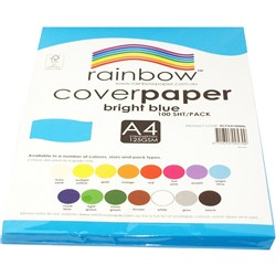 Rainbow Cover Paper A4 125gsm Bright Blue 100 Sheets