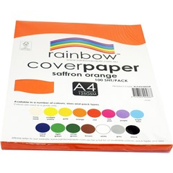 Rainbow Cover Paper A4 125gsm Saffron Orange 100 Sheets