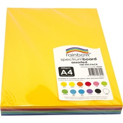 Rainbow Spectrum Board A4 220gsm Assorted 100 Sheets