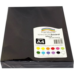 Rainbow Spectrum Board A4 220gsm Black 100 Sheets