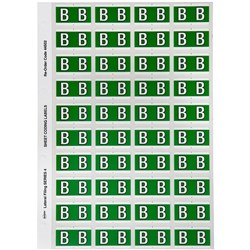 Avery Alphabet Coding Label B Side Tab 25x42mm Dark Green Pack of 240