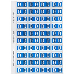 Avery Alphabet Coding Label D Side Tab 25x42mm Blue Pack of 240