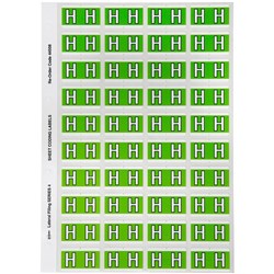 Avery Alphabet Coding Label H Side Tab 25x42mm Light Green Pack of 240