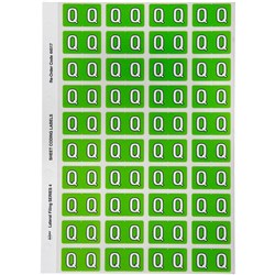 Avery Alphabet Coding Label Q Side Tab 25x42mm Light Green Pack of 240