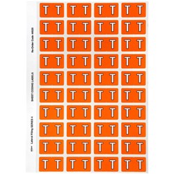 Avery Alphabet Coding Label T Side Tab 25x42mm Orange Pack of 240